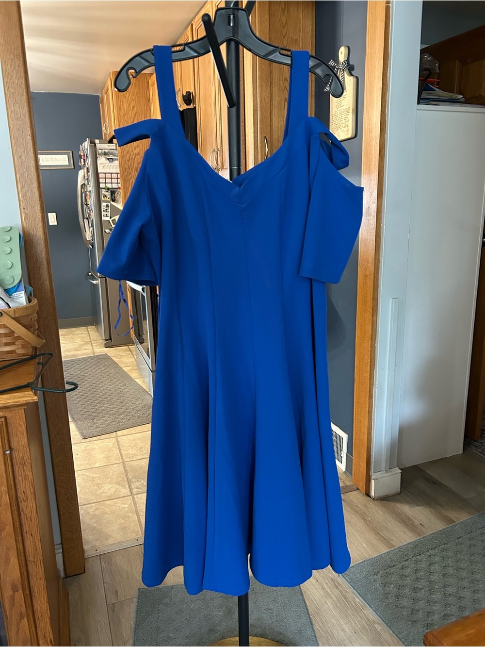 Lane Bryant Cobalt Cold-Shoulder Midi Dress